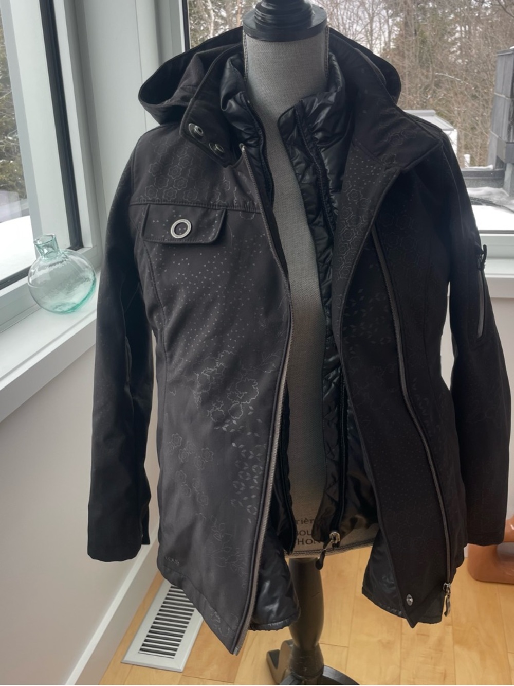 Lole Black Coat with Quilted Lining Coat